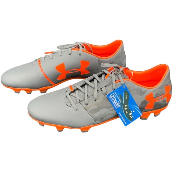 Under Armour Spotlight DL FG Soccer Cleat Shoes Mens Color Grey Orange Size 11 - Picture 4 of 14